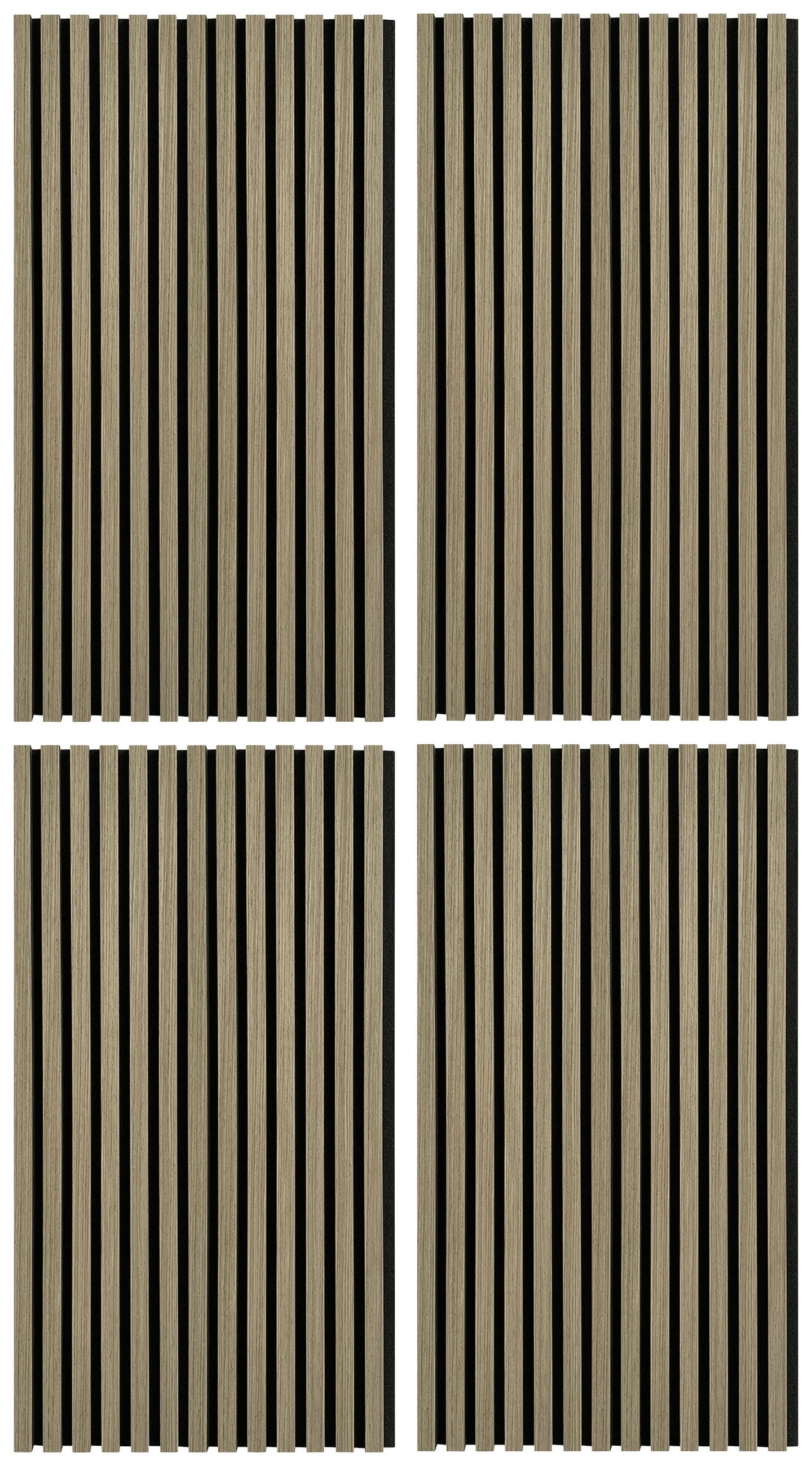 AKUSTIKPANEEL Echtholz 52/104/2,2 cm 4 Stück  - Walnussfarben, KONVENTIONELL, Holz/Kunststoff (52/104/2,2cm) - Xora