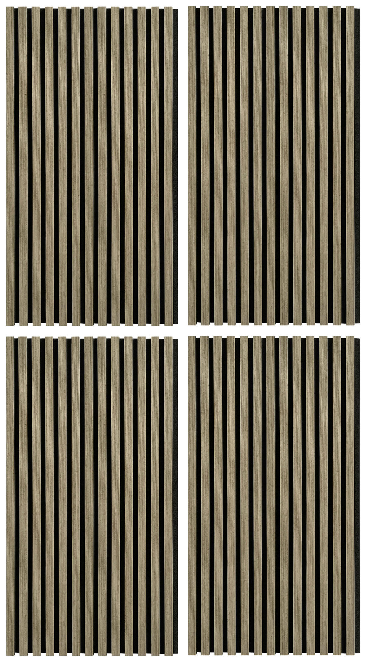 AKUSTIKPANEEL Echtholz 52/104/2,2 cm 4 Stück  - Walnussfarben, Konventionell, Holz/Kunststoff (52/104/2,2cm)