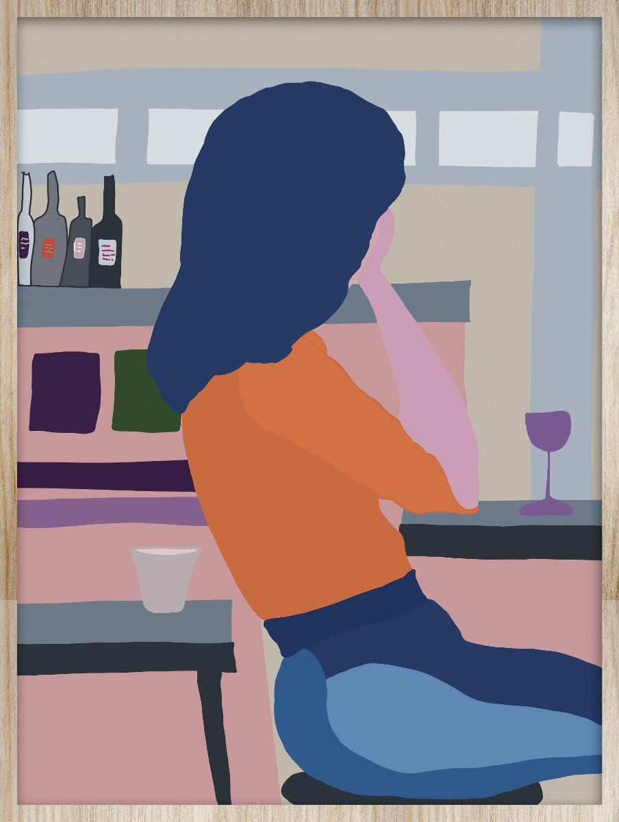 Wandkraft Bild Happy Girl Blau, Orange 30x40x10 cm