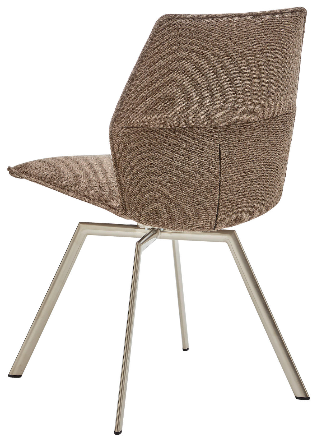 STUHL Braun, Edelstahlfarben  - Edelstahlfarben/Braun, Design, Textil/Metall (49/86/60cm) - Venjakob