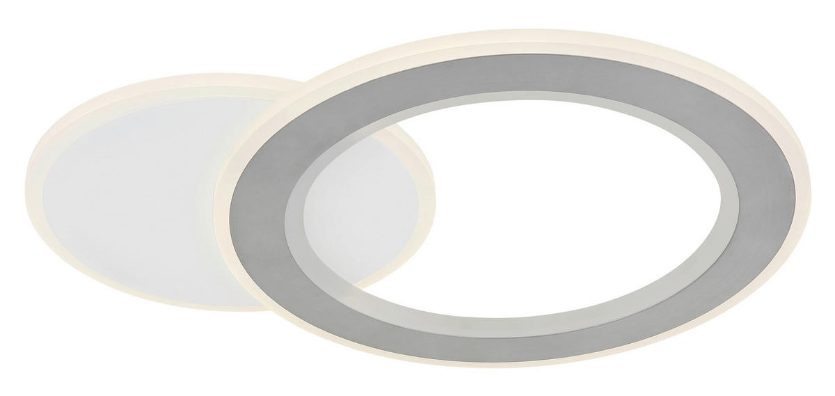 LED-DECKENLEUCHTE 51/38/4 cm   - Hellgrau/Schwarz, Design, Kunststoff/Metall (51/38/4cm) - Globo