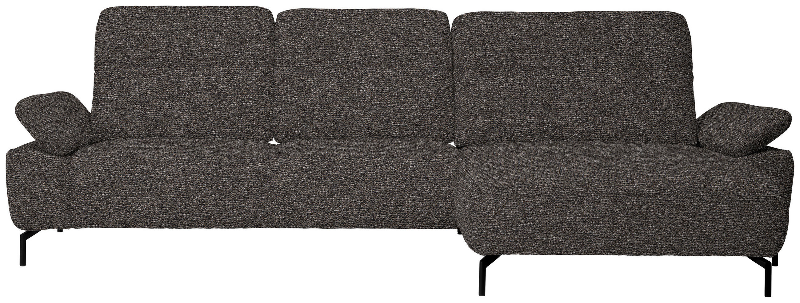 ECKSOFA  in Chenille, Flachgewebe Dunkelgrün, Graubraun  318/165 cm  - Dunkelgrün/Graubraun, Design, Textil/Metall (318/165cm) - Xora
