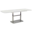 COUCHTISCH 110-180/63/53-72 cm rechteckig Weiß  - Silberfarben/Weiß, KONVENTIONELL, Holzwerkstoff (110-180/63/53-72cm) - Venda