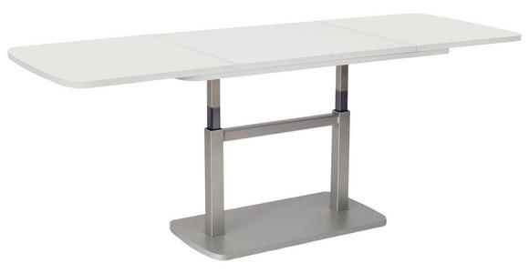 COUCHTISCH 110-180/63/53-72 cm rechteckig Weiß  - Silberfarben/Weiß, KONVENTIONELL, Holzwerkstoff (110-180/63/53-72cm) - Venda