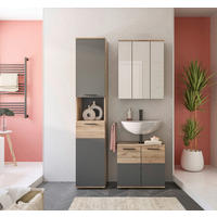 KOPALNICA  siva, barve hrasta  - črna/siva, Moderno, umetna masa/steklo (97cm) - MID.YOU