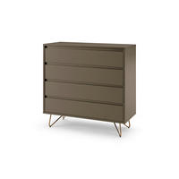 KOMMODE  in 90/90/40 cm  - Messingfarben/Grau, Design, Holzwerkstoff/Metall (90/90/40cm) - Livetastic