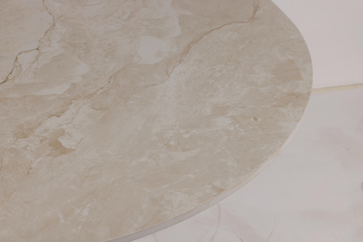 ESSTISCH  Metall, Keramik rund Schwarz, Beige  - Beige/Schwarz, Design, Keramik/Metall (120/120/76cm) - Stylife