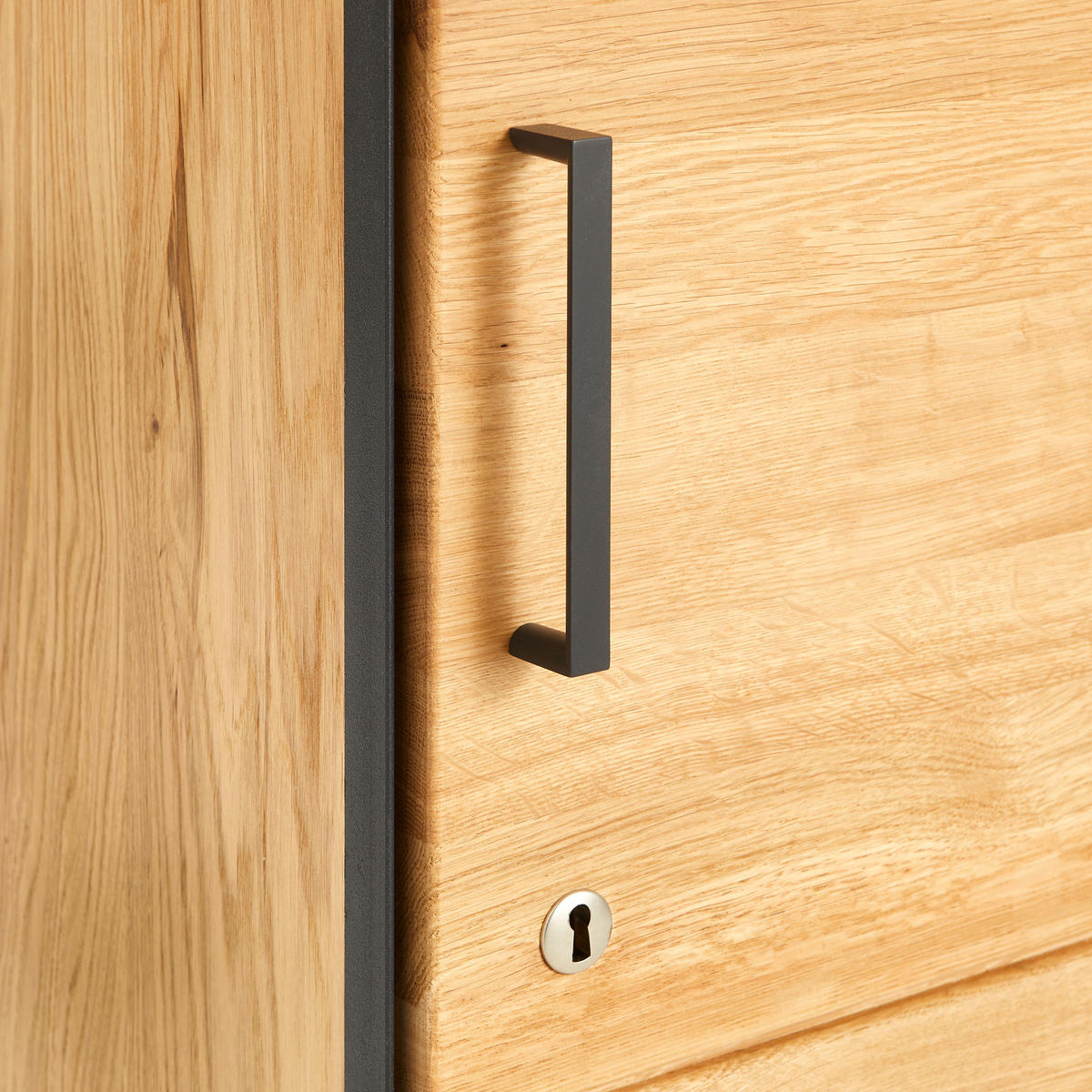 AKTENSCHRANK Asteiche teilmassiv Eichefarben, Graphitfarben  - Eichefarben/Graphitfarben, Natur, Holz/Holzwerkstoff (55/197/40cm) - Linea Natura