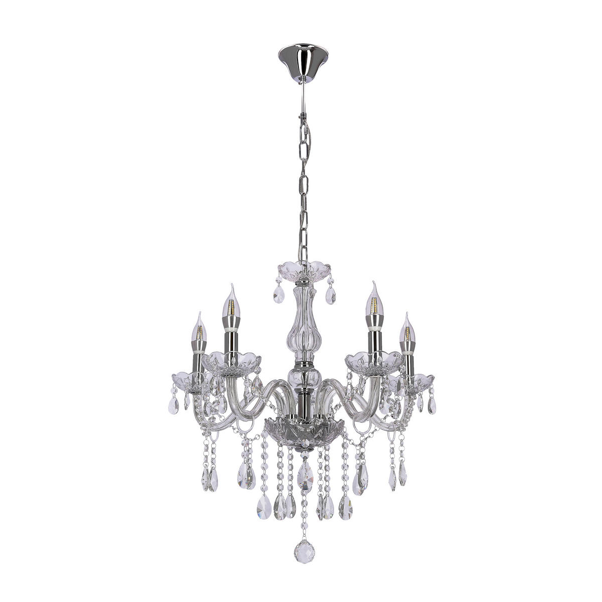 KRONLEUCHTER Cristallo 56/56/100 cm   - Transparent, KONVENTIONELL, Metall (56/56/100cm)