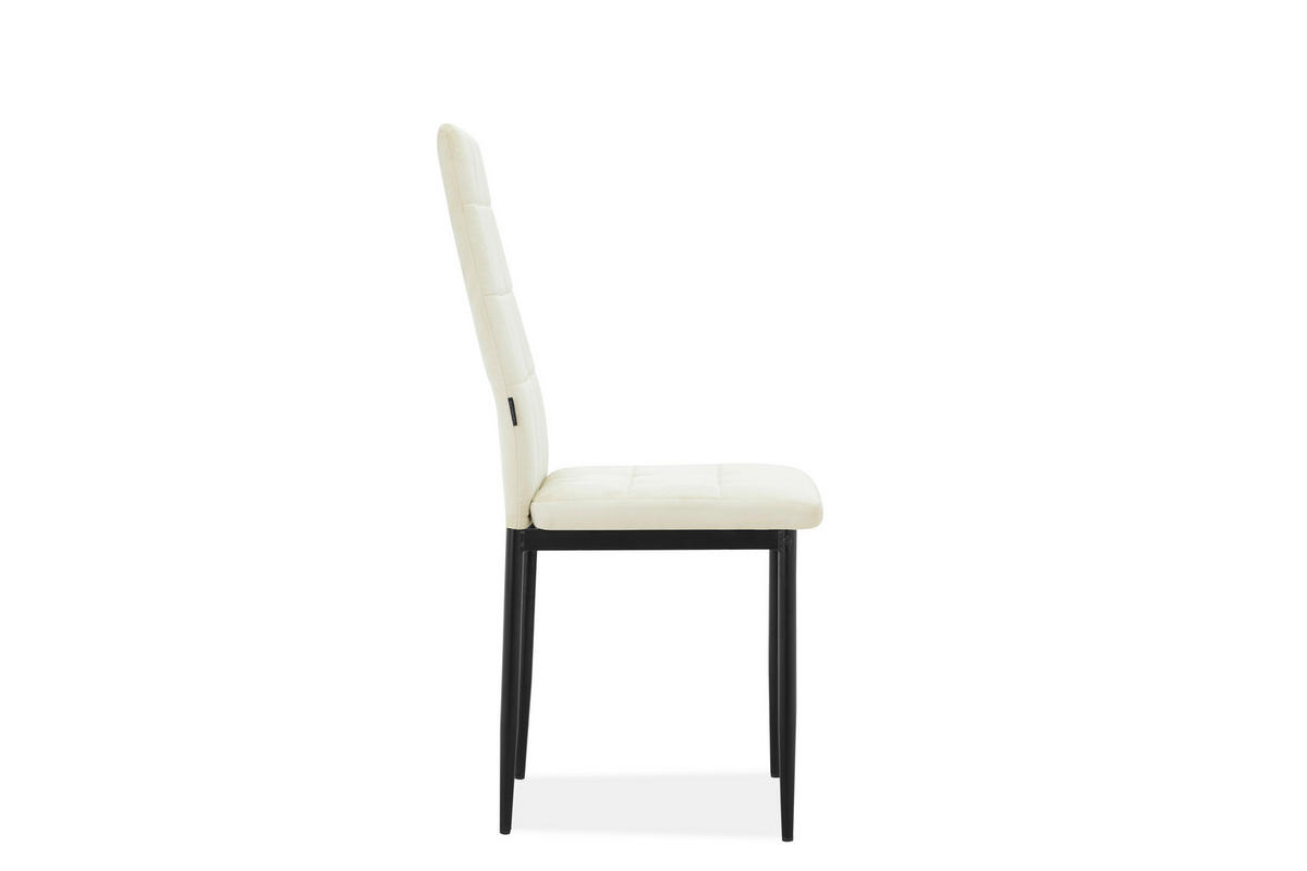 STUHL-SET Velours Creme  - Creme/Schwarz, Design, Textil/Metall (42/98/53cm) - MID.YOU