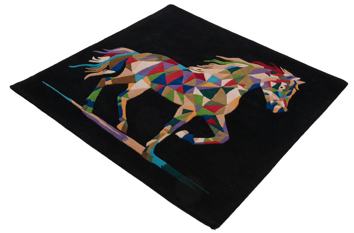 ORIENTTEPPICH  Wohnzimmer 150/150 cm Pegasus Multicolor quadratisch  - Multicolor, Design, Textil (150/150cm) - Cazaris