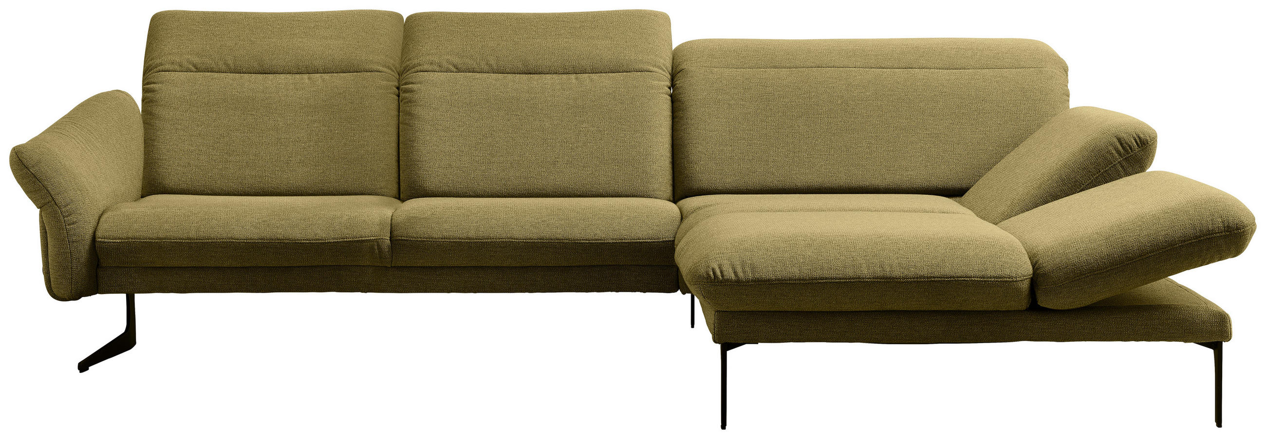 ECKSOFA Webstoff Hellgrün  - Anthrazit/Hellgrün, Design, Textil/Metall (299/203cm) - Himolla