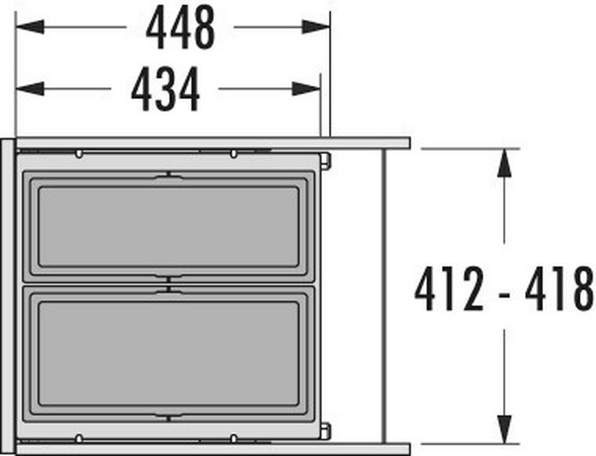 EINBAUABFALLSAMMLER 38 l  Kunststoff  - Basics, Kunststoff (41,2-41,8/37/43,4cm) - HKT