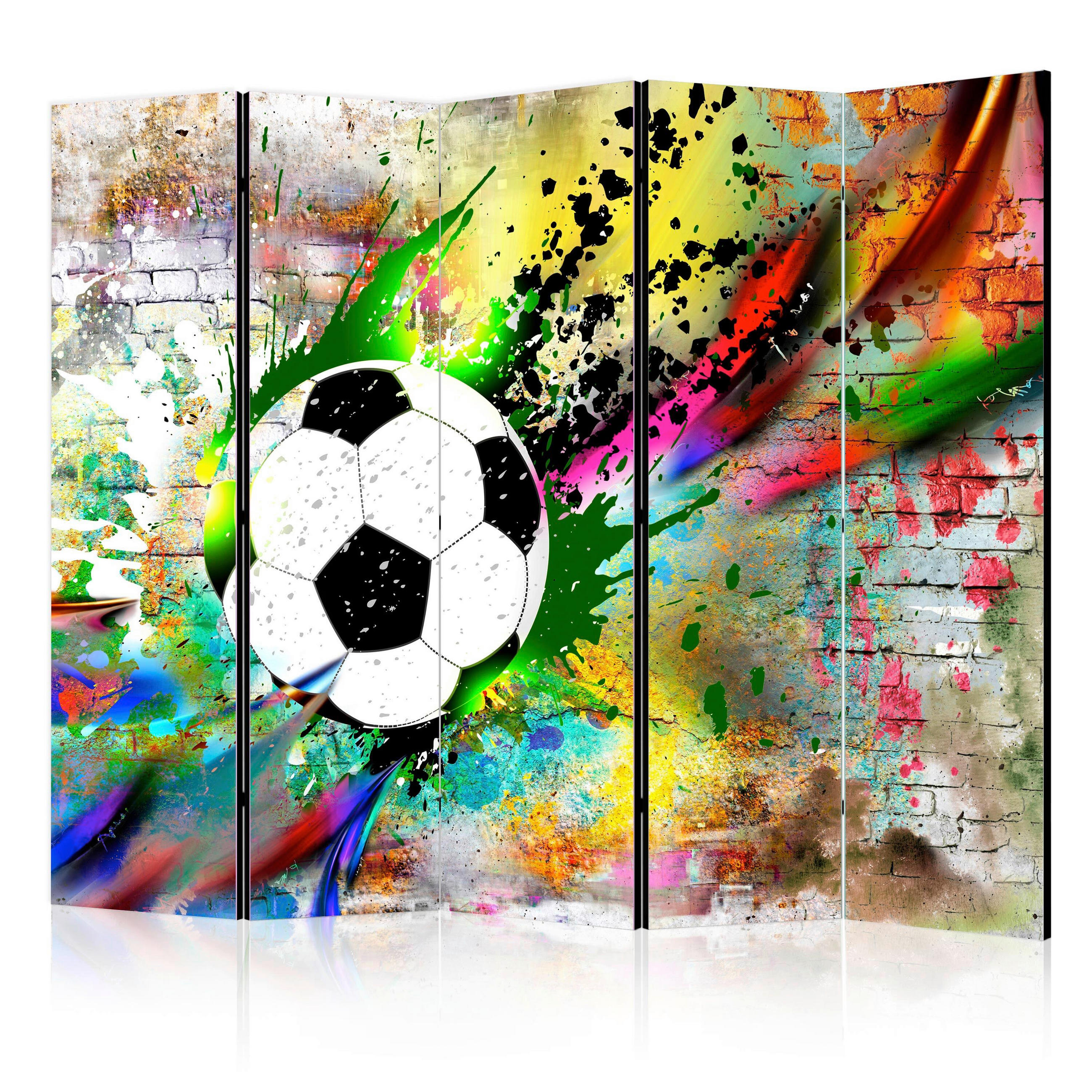 PARAVENT mit 5  Flügel - Multicolor, Basics, Holz/Textil (225/172/3cm) - artgeist