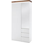 GARDEROBENSCHRANK Romina  in 91/198/38 cm  - Eichefarben/Weiß, Design, Glas/Holz (91/198/38cm) - Novel