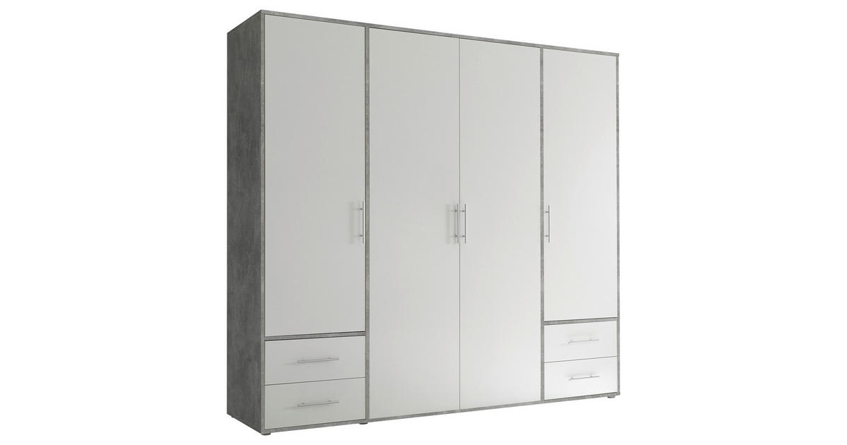 P & B Dulap Cu Uși Rotative, 206/195/60 cm, alb, gri deschis