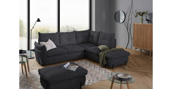 ECKSOFA in Bouclé Dunkelgrau  - Dunkelgrau/Schwarz, Design, Textil/Metall (250/220cm) - Xora