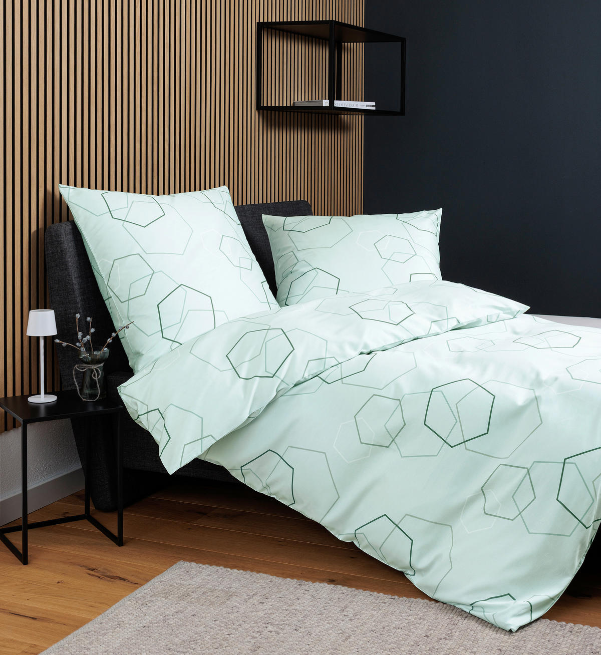 BETTWÄSCHE Makosatin 135/200 cm  - Mintgrün, Design, Textil (135/200cm) - Janine