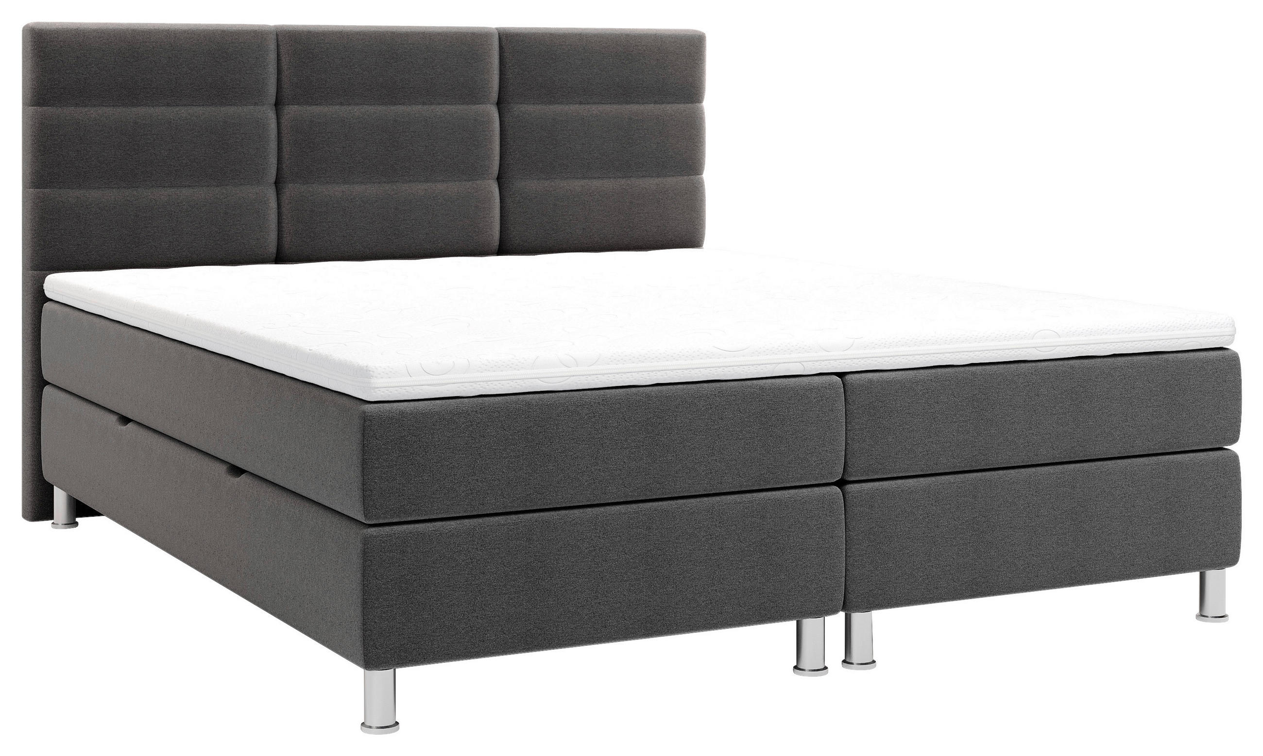 BOXBETT 160/200 cm  in Anthrazit  - Chromfarben/Anthrazit, KONVENTIONELL, Textil/Metall (160/200cm) - Carryhome