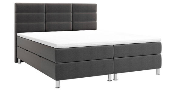 BOXBETT 160/200 cm  in Anthrazit  - Chromfarben/Anthrazit, KONVENTIONELL, Textil/Metall (160/200cm) - Carryhome