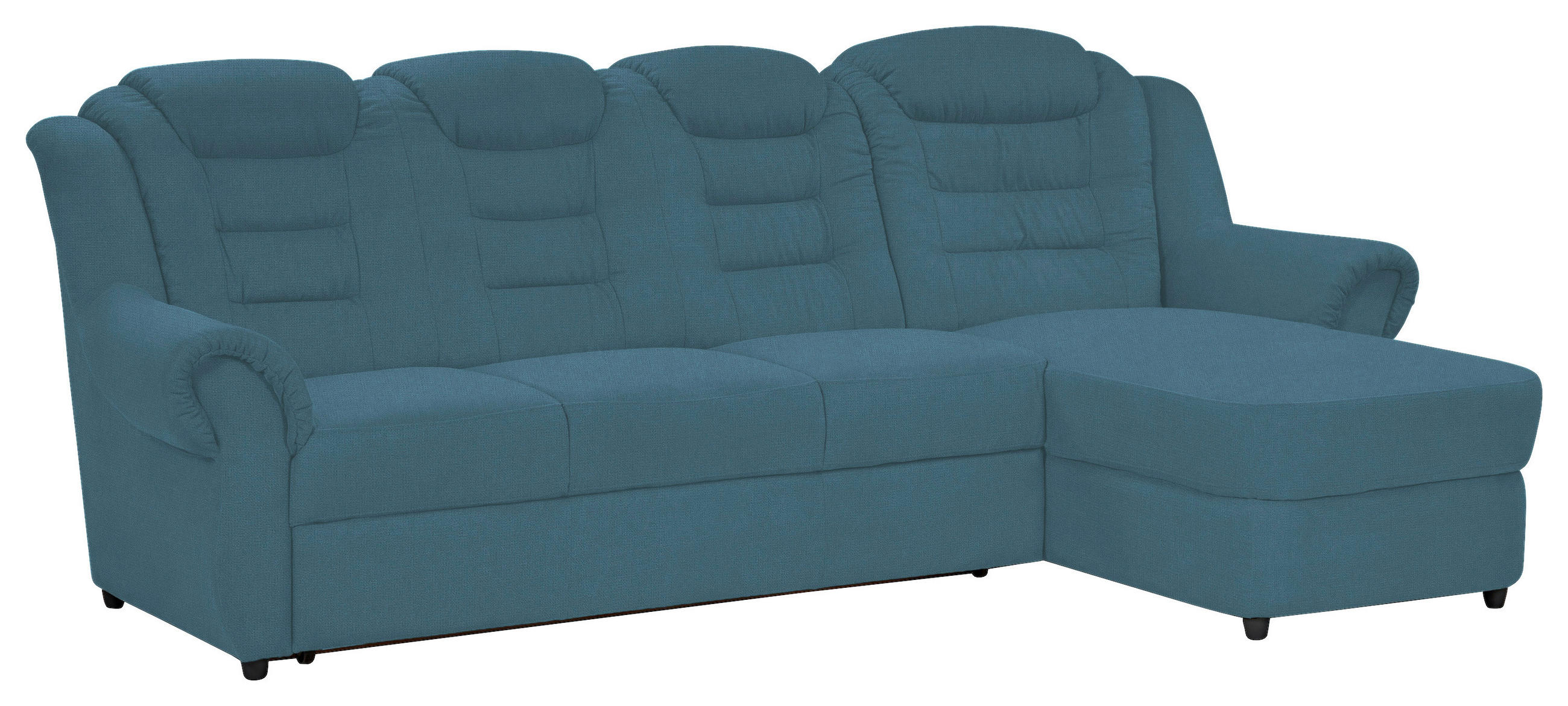 ECKSOFA in Chenille Blau - Blau/Schwarz, Konventionell, Kunststoff/Textil (262/165cm) - Livetastic