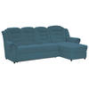ECKSOFA in Chenille Blau  - Blau/Schwarz, Konventionell, Kunststoff/Textil (262/165cm) - Livetastic