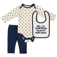 BABYBEKLEIDUNGSSET 3-teilig  - Blau, Basics, Textil (0-3 Monatenull) - Patinio