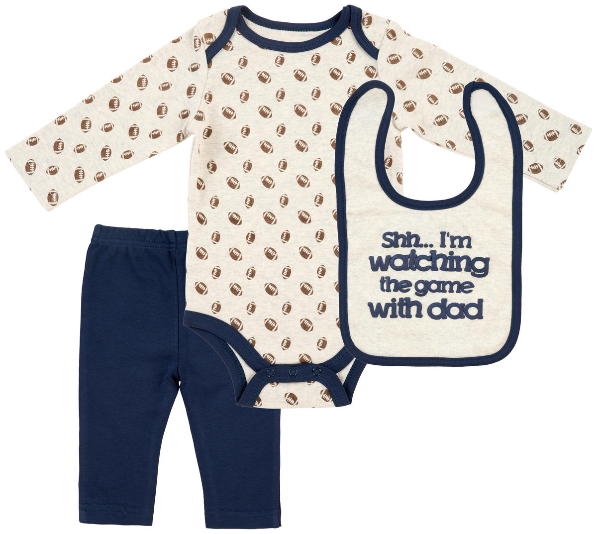 BABYBEKLEIDUNGSSET 3-teilig  - Blau, Basics, Textil (0-3 Monatenull) - Patinio