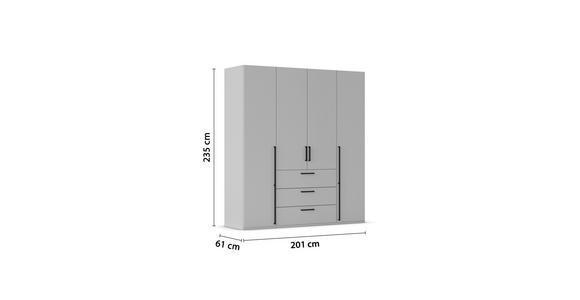 DREHTÜRENSCHRANK 201/235/61 cm,  in Graphitfarben, 4-türig  - Schwarz/Graphitfarben, Basics, Holzwerkstoff/Metall (201/235/61cm) - Novel