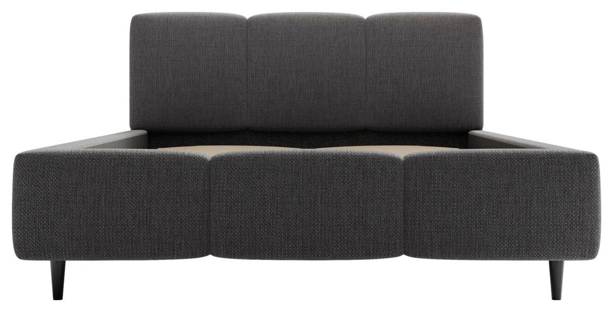 POLSTERBETT Lattenrost, Bettkasten 160/200 cm  in Anthrazit  - Anthrazit/Schwarz, Design, Holz/Textil (160/200cm) - Boxxx
