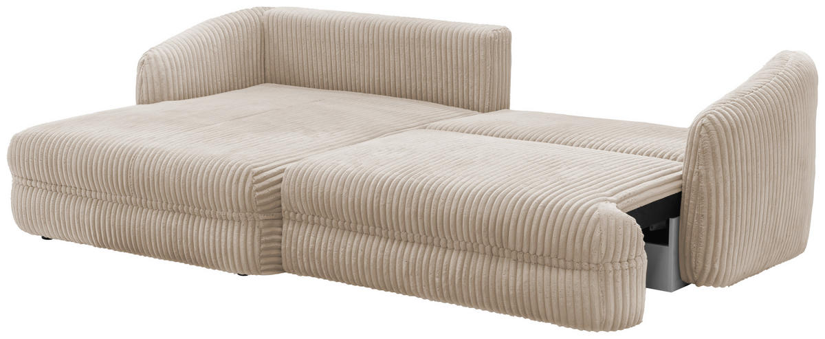 ECKSOFA in Cord Sandfarben  - Sandfarben/Schwarz, Design, Kunststoff/Textil (161/284cm) - Livetastic