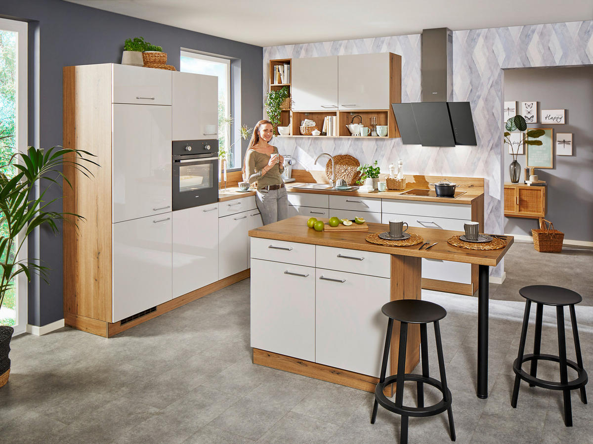 KUCHYNSKÁ LINKA STAR 275 - farba duba/svetlosivá, Modern, kompozitné drevo (245/275cm) - Welnova