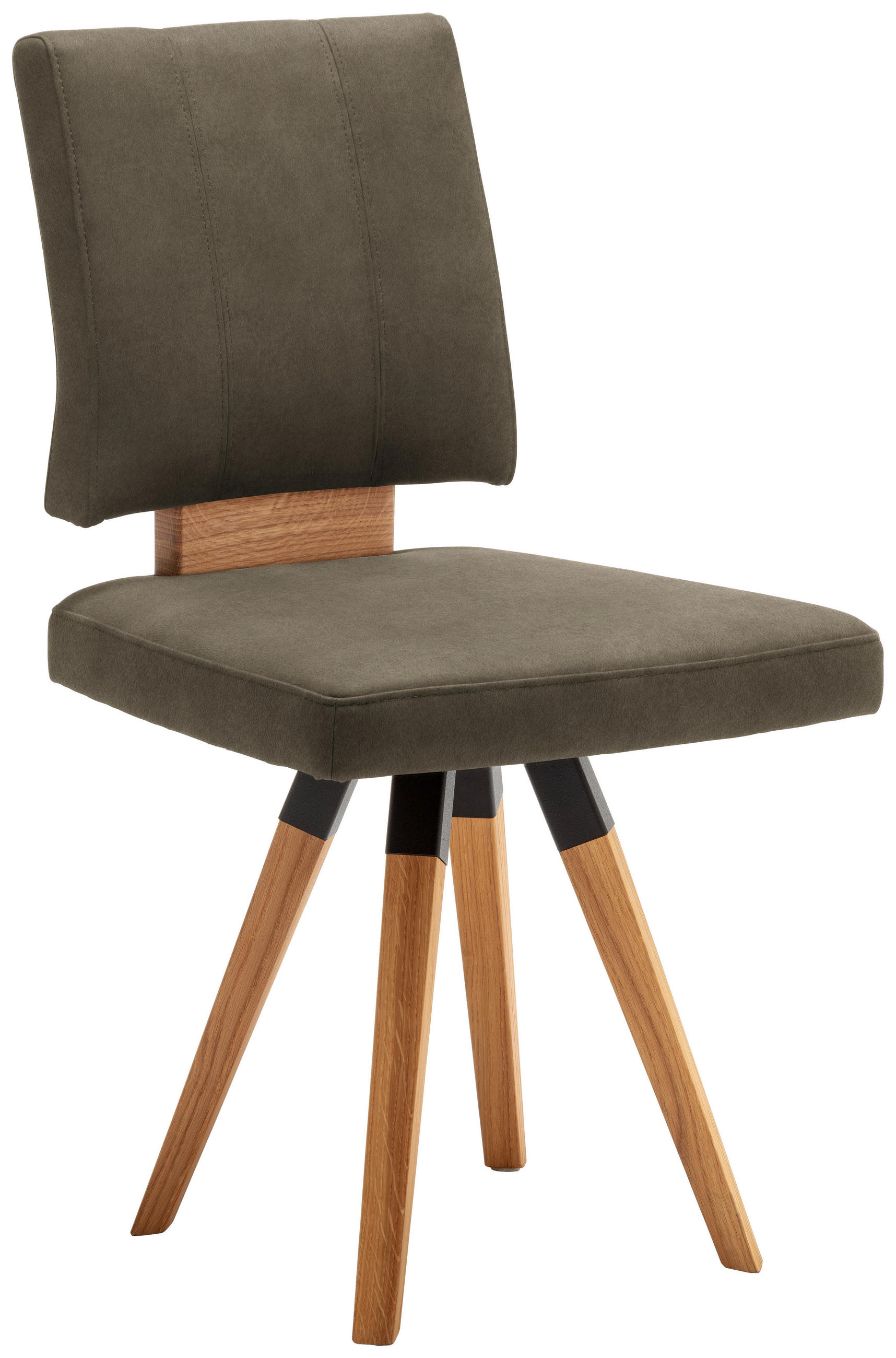 STUHL in Holz, Textil, Holzwerkstoff Schwarz, Schlammfarben, Eichefarben  - Schlammfarben/Eichefarben, Design, Holz/Holzwerkstoff (50/88/60cm) - Venda