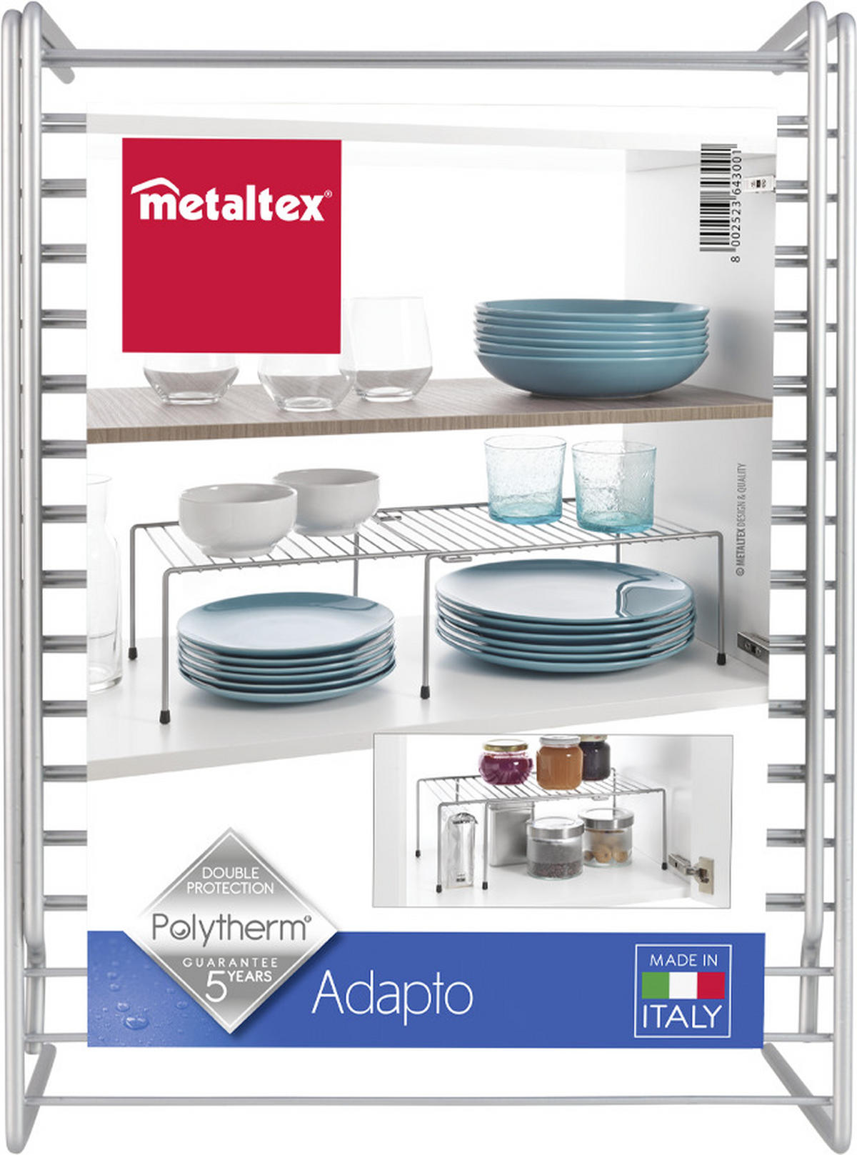 UNIVERZÁLIS POLC - szürke, Basics, fém (33/15/24cm) - Metaltex