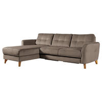 ECKSOFA in Samt Beige  - Beige/Buchefarben, Design, Holz/Textil (168/238cm) - Livetastic