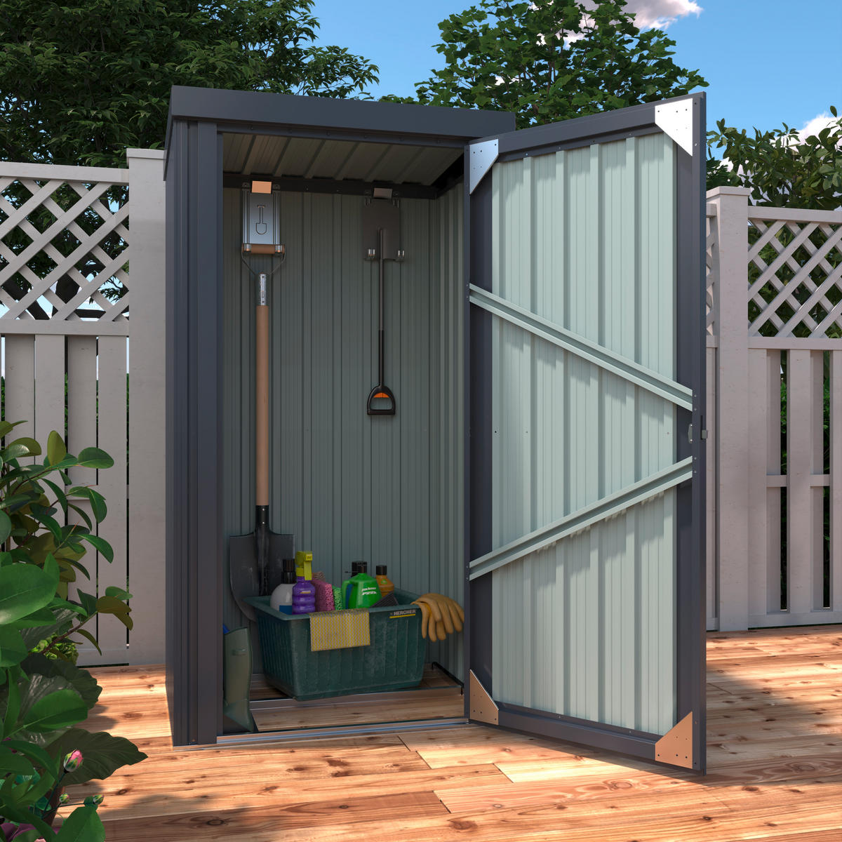 GERÄTEHAUS 98/189/81 cm  - Anthrazit, Basics, Metall (98/189/81cm)