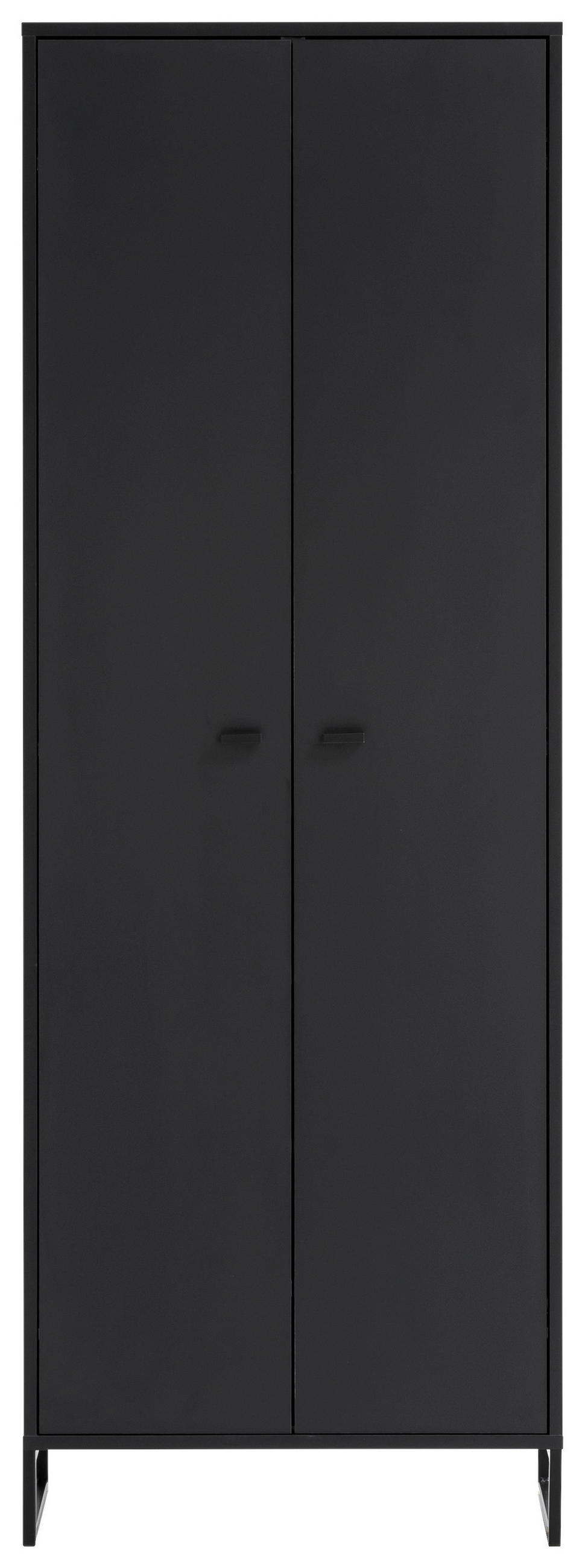 SCHUHSCHRANK Schwarz  - Schwarz, LIFESTYLE, Holzwerkstoff/Metall (60,2/169,7/33,5cm) - MID.YOU