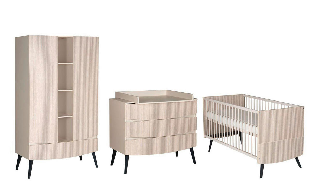 BABYZIMMER  - Beige/Schwarz, Basics, Holz/Holzwerkstoff - Schardt