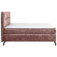 BOXSPRINGBETT 140/200 cm  in Weinrot  - Weinrot/Schwarz, Design, Textil/Metall (140/200cm) - Esposa