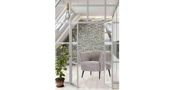 SESSEL in Plüsch Greige  - Greige/Schwarz, Design, Textil/Metall (76/73/76cm) - Landscape