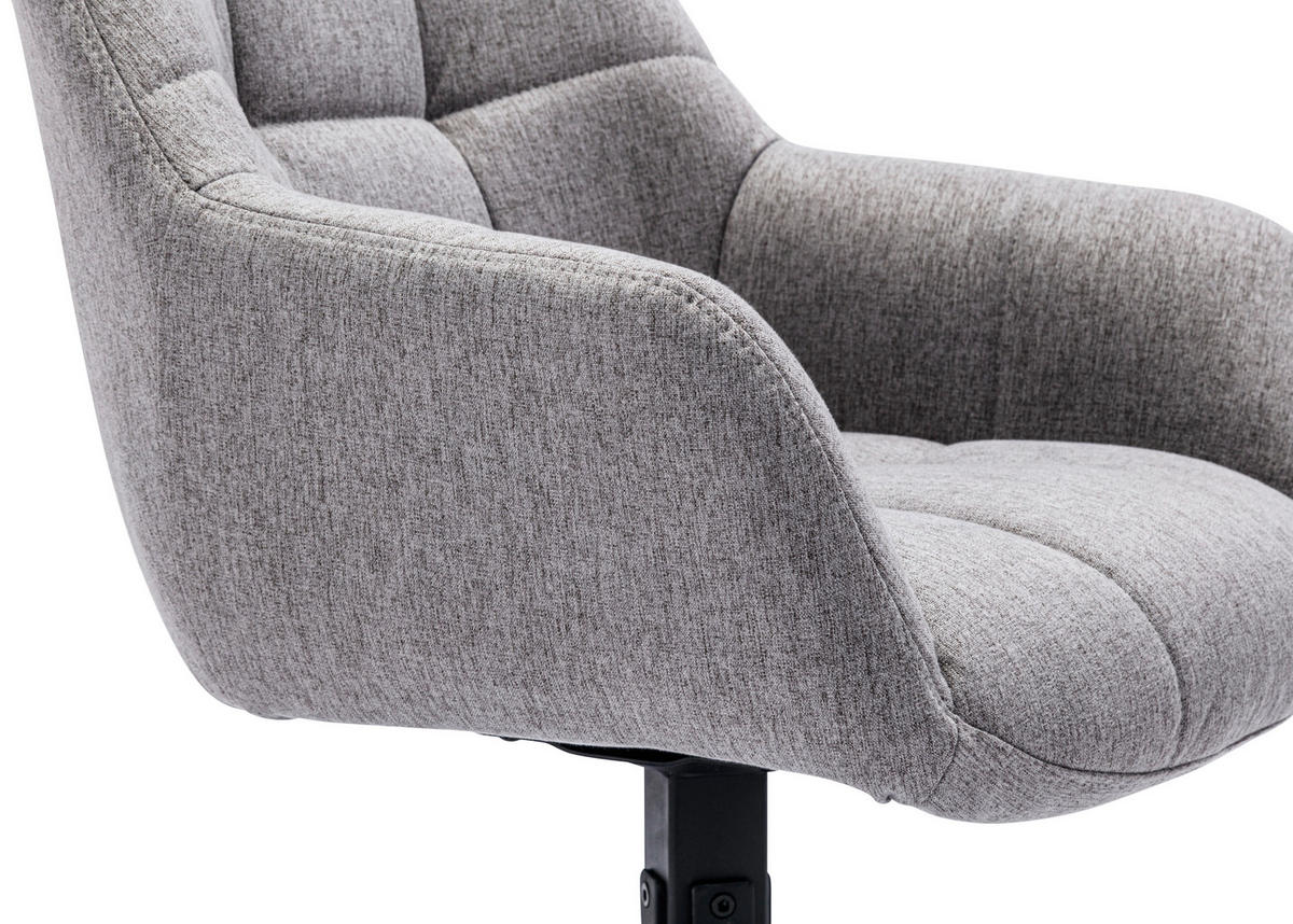 STOLIČKA, 60/82/62 cm - čierna/svetlosivá, Basics, kov/textil (60/82/62cm) - Voleo