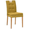 STUHL Webstoff Gelb, Eichefarben Eiche massiv  - Eichefarben/Gelb, KONVENTIONELL, Holz/Textil (47/91,5/59cm) - Celina Home