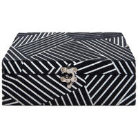 CUTIE DECORATIVĂ    22/14/7 cm  - argintiu/negru, Trend, metal/textil (22/14/7cm) - Ambia Home