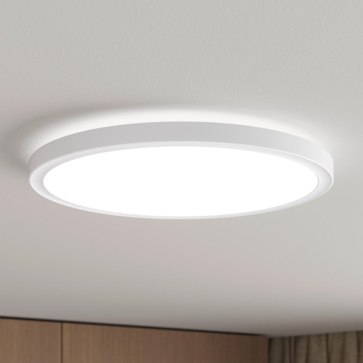 LED-DECKENLEUCHTE Giga 29,3/2,8 cm   - Weiß, Basics, Kunststoff (29,3/2,8cm) - Novel