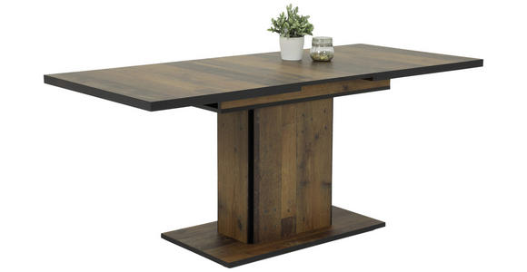 ESSTISCH Schwarz, Dunkelbraun rechteckig ausziehbar, Variantenauswahl - Dunkelbraun/Schwarz, KONVENTIONELL, Holzwerkstoff (120-160/80/76cm) - Carryhome