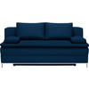 BOXSPRINGSOFA in Dunkelblau  - Chromfarben/Dunkelblau, Design, Textil/Metall (200/93/107cm) - Novel