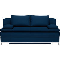 BOXSPRINGSOFA in Dunkelblau  - Chromfarben/Dunkelblau, Design, Textil/Metall (200/93/107cm) - Novel