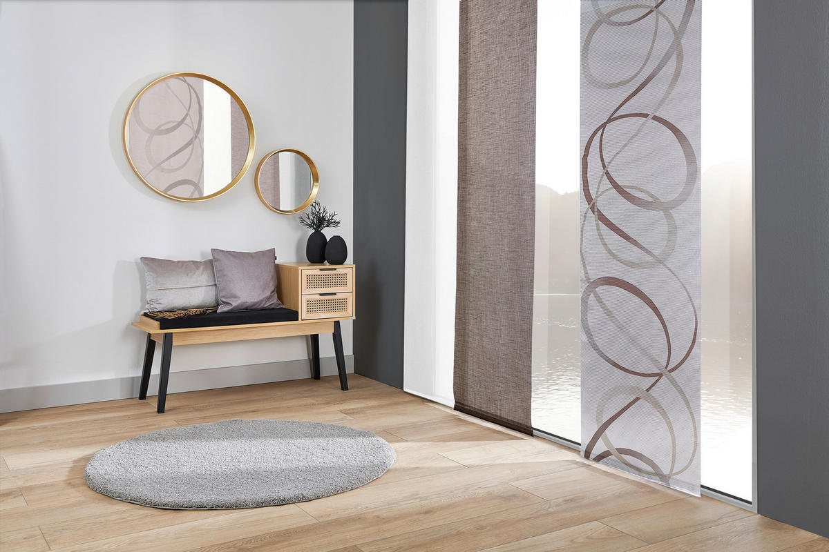 PANELOVÝ ZÁVĚS, 60/255 cm - hnědá/béžová, Design, textil (60/255cm) - Novel