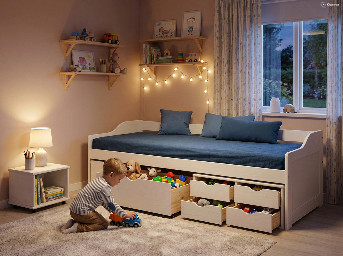 BETT 90/200 cm  in Weiß  - Weiß, Basics, Holz (90/200cm) - Livetastic