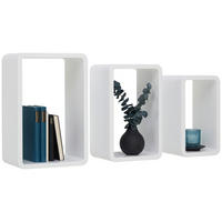SET STENSKIH REGALOV - bela, Basics, leseni material (20-30/35-45/20cm) - Xora